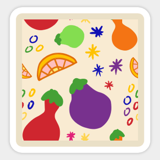 Cute Fruits in A Combo To Get Ready For The Summer Sticker